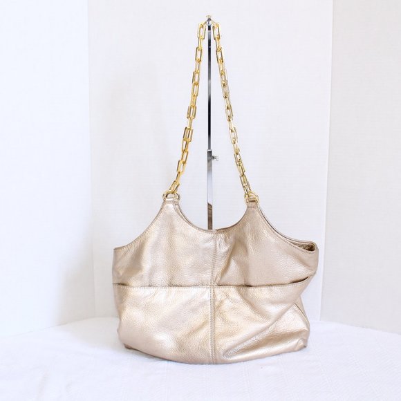 Michael Kors Michael Kors Gold Leather Chain Tote